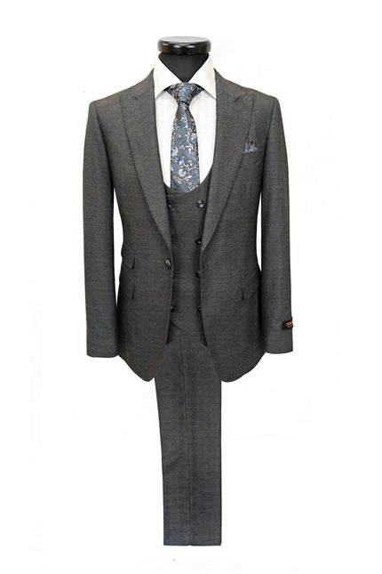 Dark Grey Birdseye 3-Piece Suit
