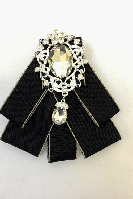 Rhinestone Crystal Ribbon Bow Tie