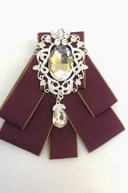 Rhinestone Crystal Ribbon Bow Tie