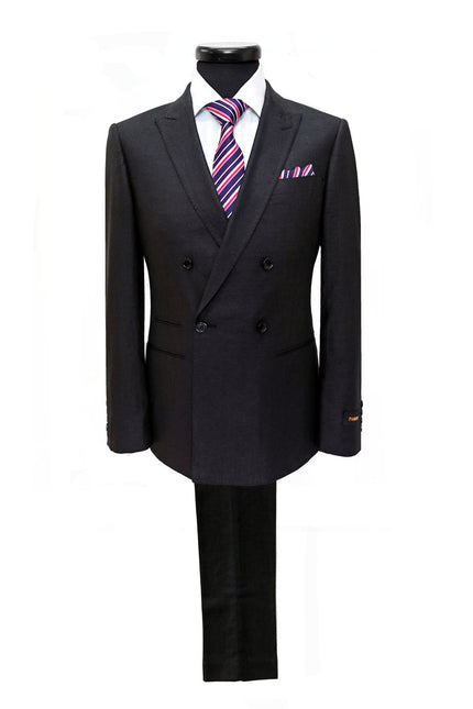 Black Double Breasted Linen Suit