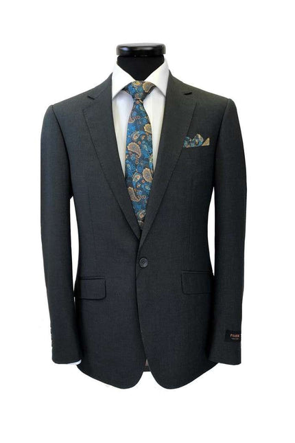 Charcoal 1-button Regular Fit Suit Men's Suit