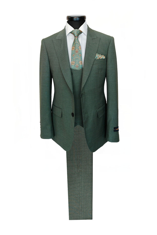 Men’s Sage Green 3-Piece Slim Fit Suit