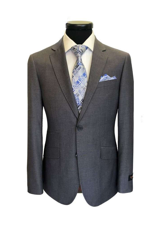 Grey 2-button Regular Fit Suit Men's Suit