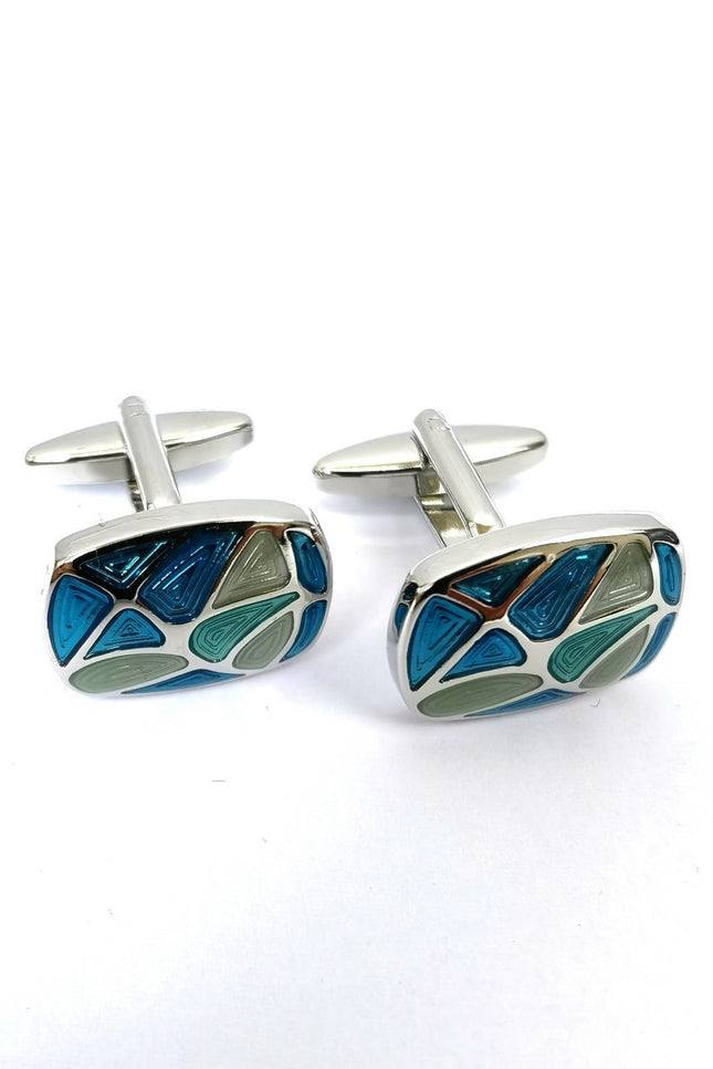 Sea Shell Tiles Rectangular Cufflinks