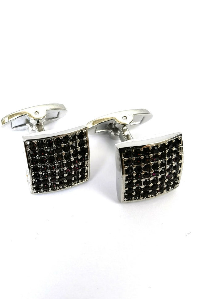 Black Lattice Square Cufflinks