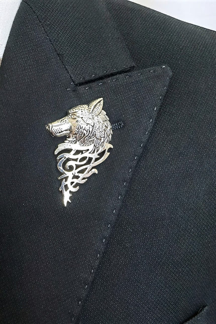 Wolf Head Lapel Pin