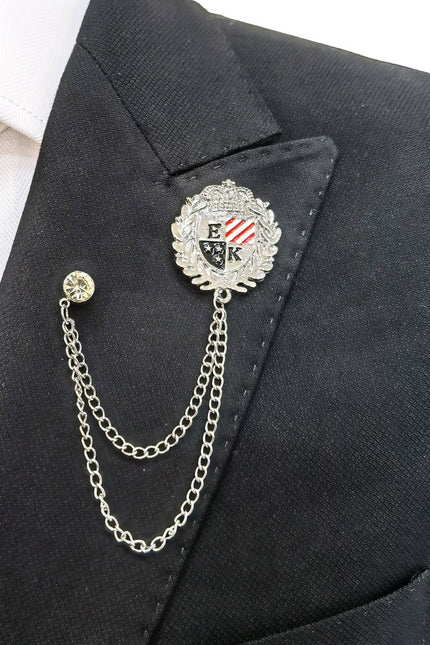 Stars & Stripes Shield Emblem Chain Lapel Pin