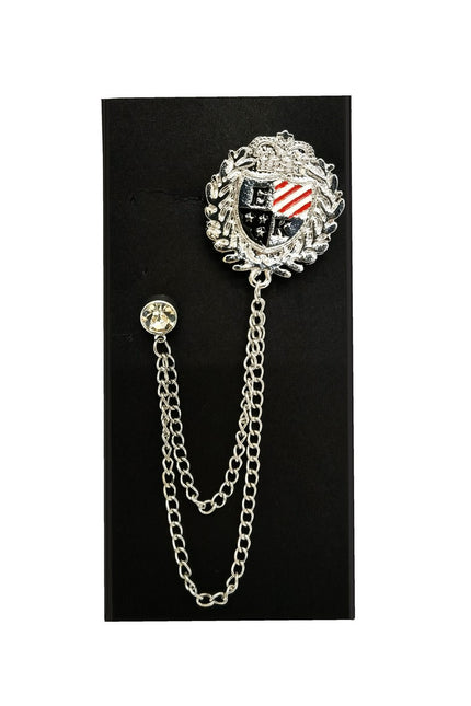 Stars & Stripes Shield Emblem Chain Lapel Pin