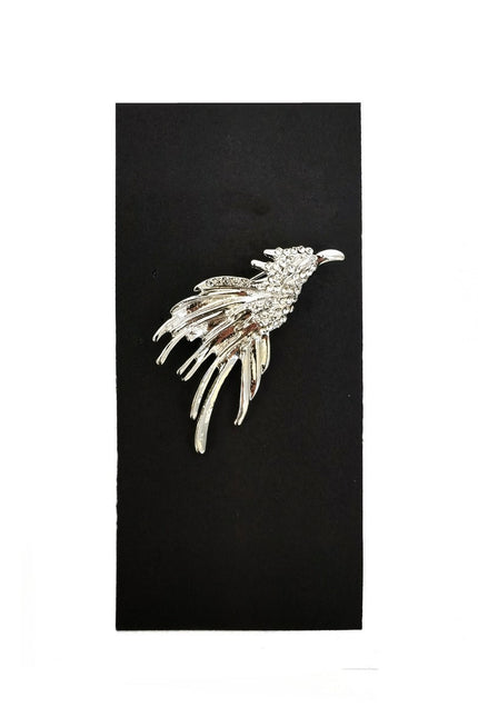 Silver Jewelled Phoenix Lapel Pin