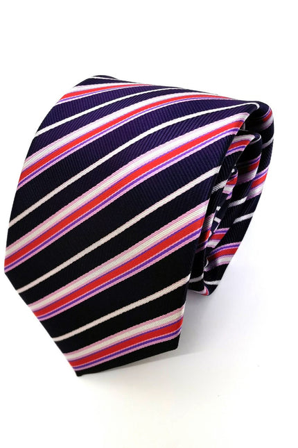 Purple Red Stripe Tie