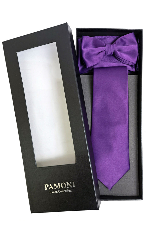 Purple Tie & Bow Tie Set