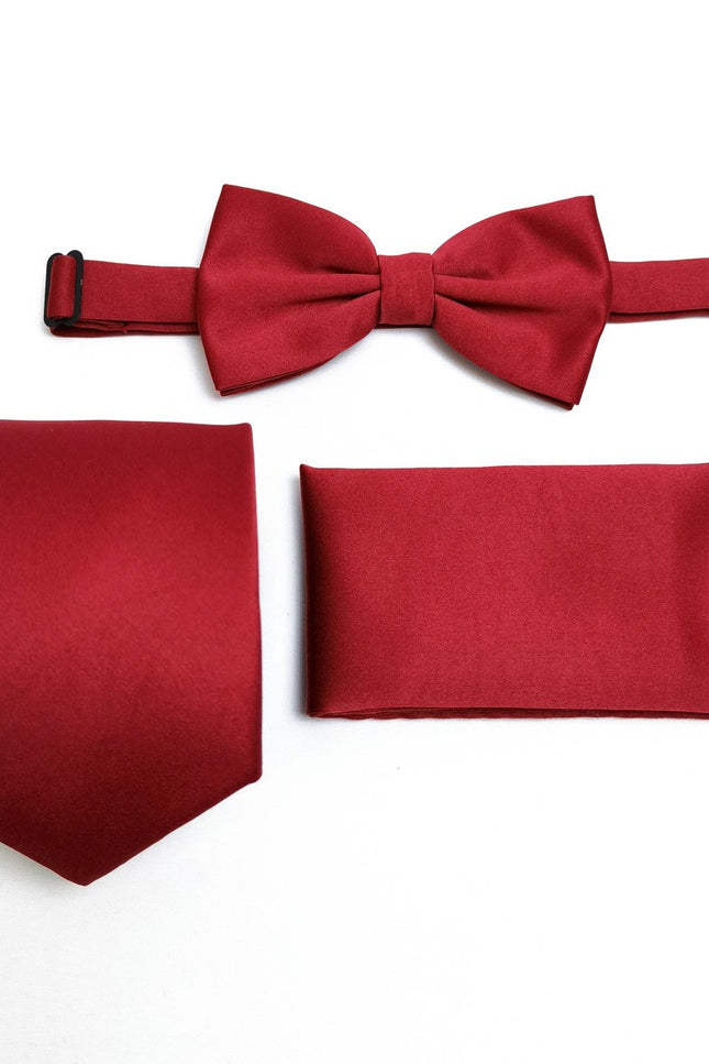 Burgundy Tie & Bow Tie Set