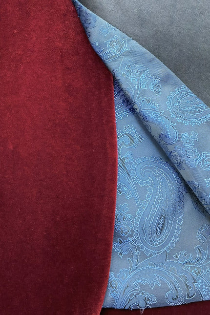 veste de smoking en velours bordeaux