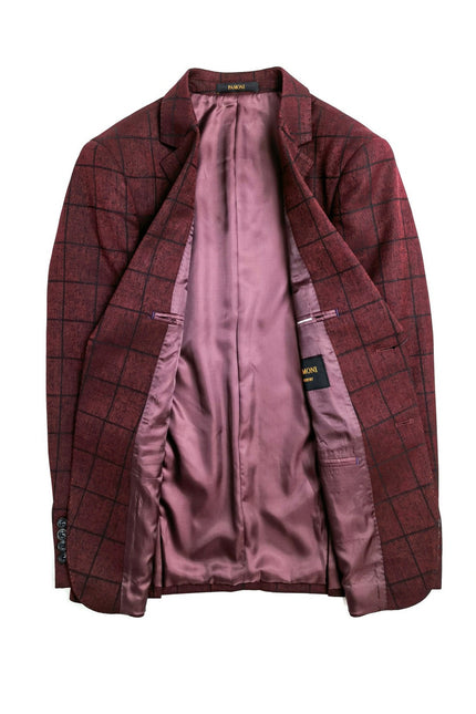 Burgundy Check 3-Piece Suit