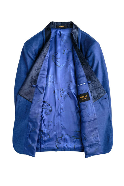 Blue 3-Piece Tuxedo With Wide Shawl Lapel