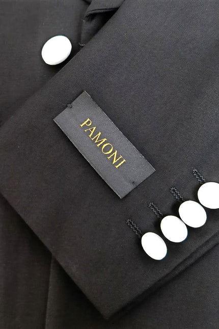 Black Double Breasted Tuxedo With White Shawl Lapel