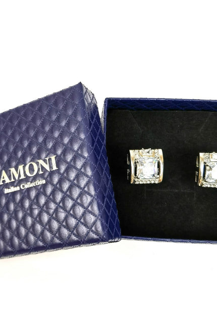 Silver Square Gemstone Cufflinks