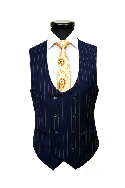 Navy Orange Stripe 3-Piece Suit