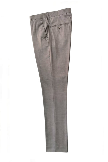 Taupe Slim Fit 3-Piece Twill Suit Trousers