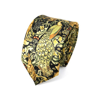 Corbata floral con estampado animal