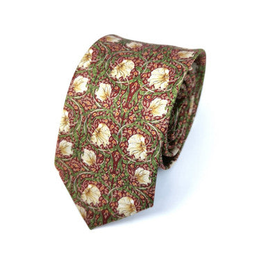 Cravate florale bordeaux