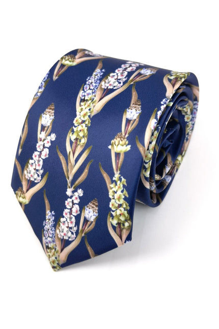 Blue Flower Print Tie