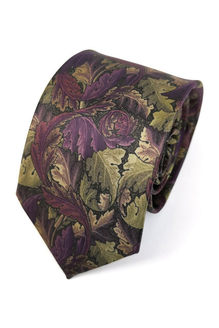 Purple Olive Floral Tie