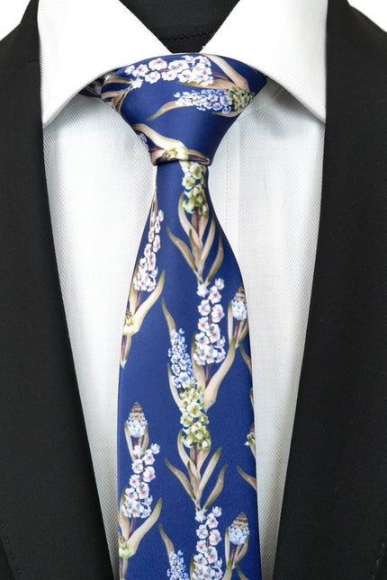 Blue Flower Print Tie