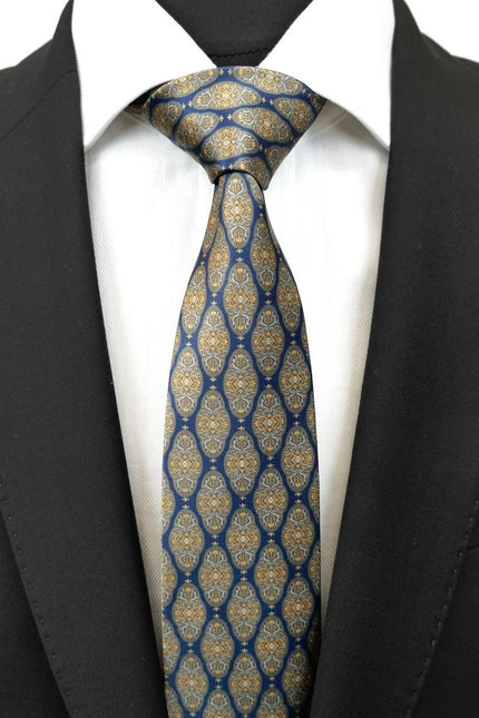 Navy Brown Geometric Tie