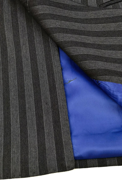 Charcoal Bold Stripe Double Breasted Suit