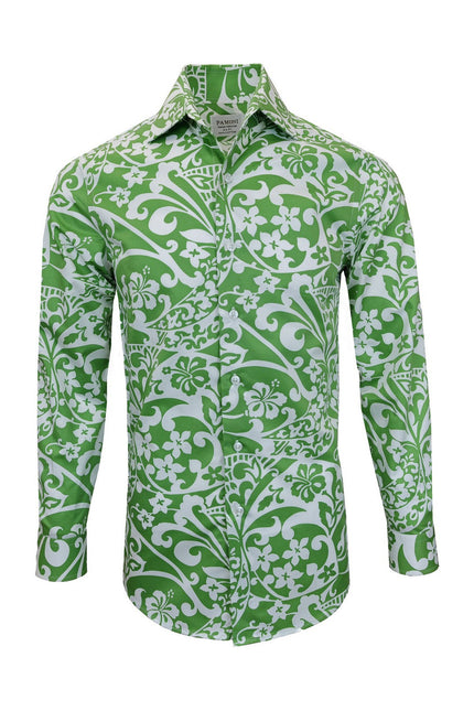 Lime Green Floral Shirt
