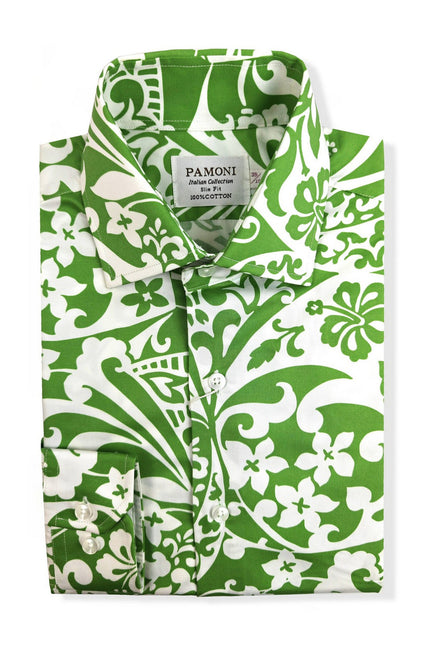 Lime Green Floral Shirt