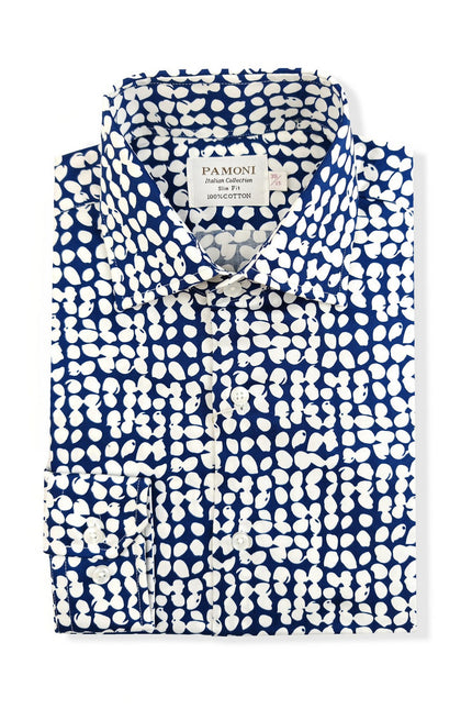 Blue and White Checkered Print Shirt