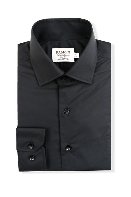 Plain Black Slim Fit Shirt