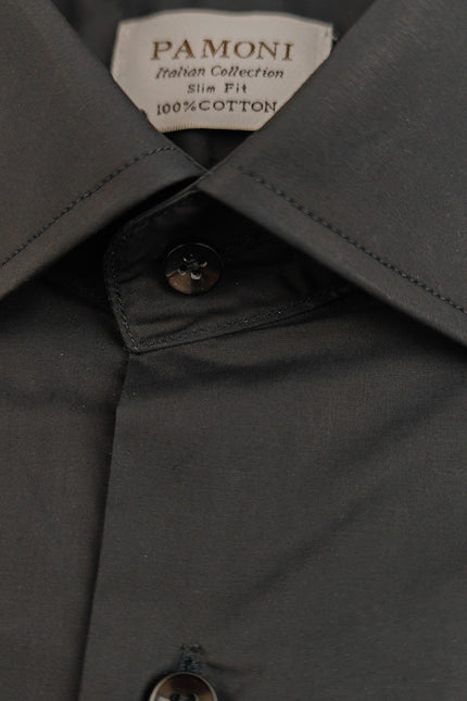 Plain Black Slim Fit Shirt
