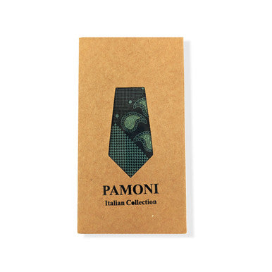 Conjunto de corbata y pañuelo de bolsillo con estampado de cachemira verde