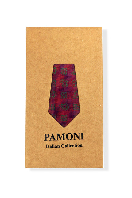 Magenta Geometric Tie & Pocket Set