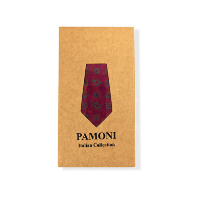 Conjunto de corbata y pañuelo de bolsillo geométricos en color magenta