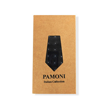 Black Geometric Tie & Pocket Square Set