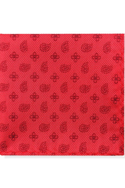 Red Geometric Tie & Pocket Square Set