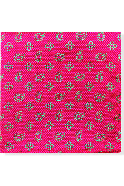 Magenta Geometric Tie & Pocket Set