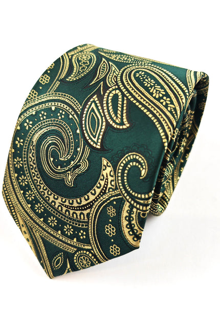 Green Paisley Tie & Pocket Square Set