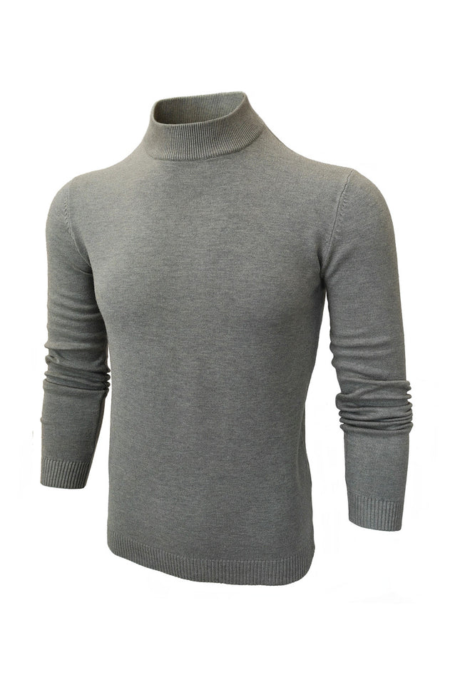 Grey High Neck Slim Fit Jumper
