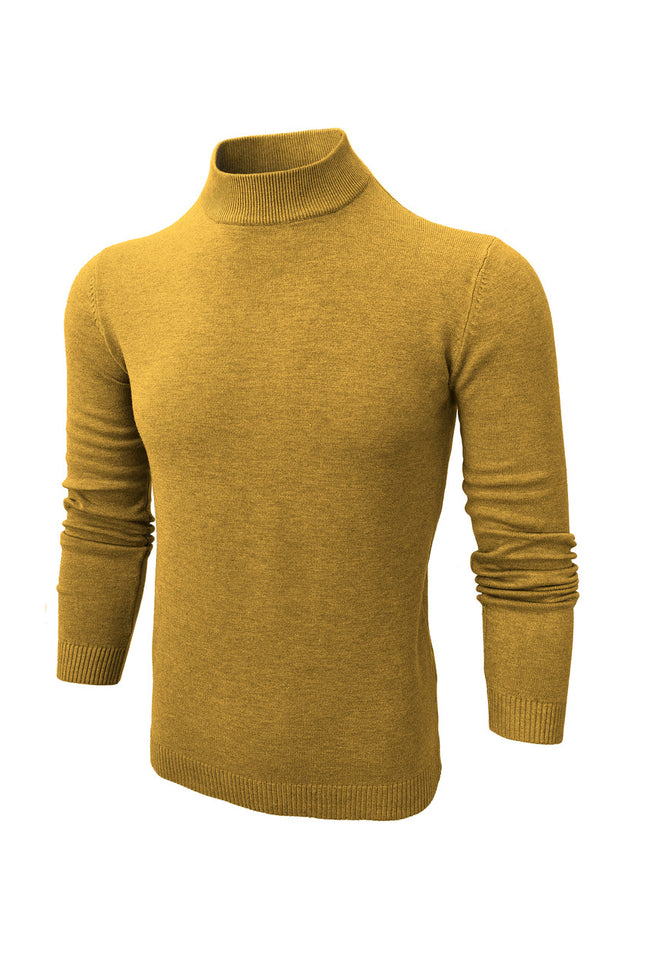 Mustard High Neck Slim Fit Jumper