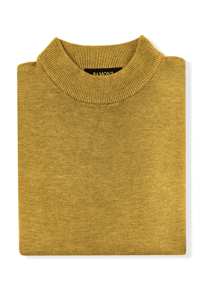 Mustard High Neck Slim Fit Jumper