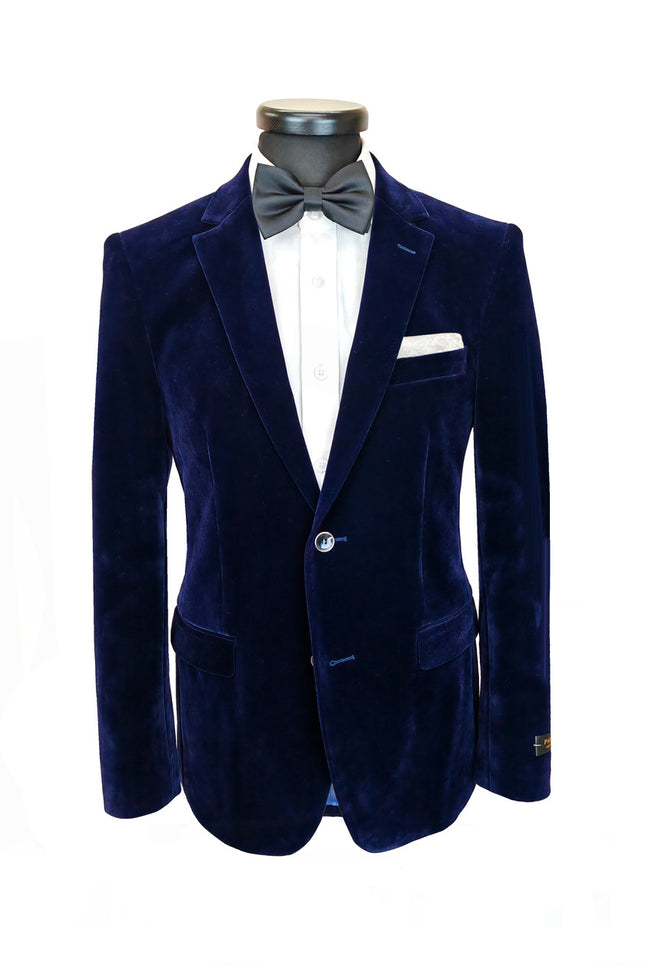 Blazer en velours bleu marine pour homme