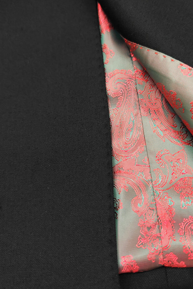 Black Double Breasted Suit with Gold Button