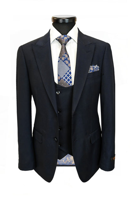 Men's 3-Piece Dark Navy Slim Fit Suit