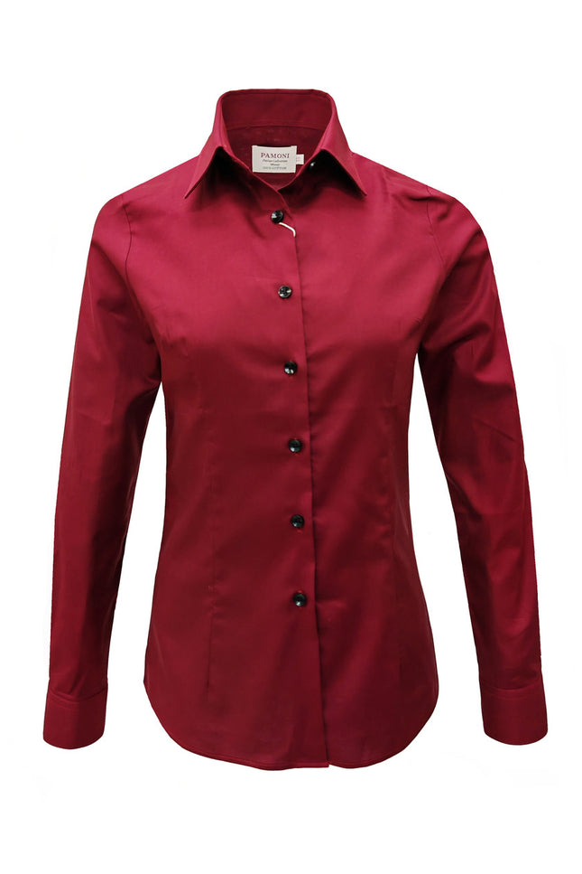 Burgundy Women's Fitted Shirt