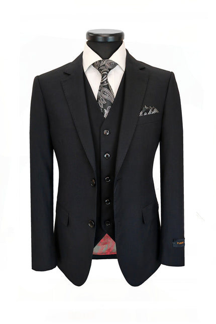 Men’s Black 3-Piece Slim Fit Suit